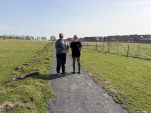 Councillor Scott Jackson (Left) & Ami Stidolph (Right) standing on the new accessible path at Cold Springs Nature Reserve.