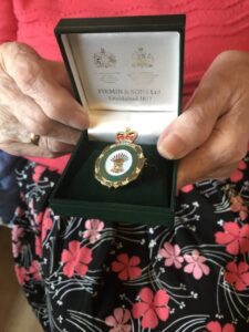 Zandra Armstrong, WW2 Landgirl with her Veteran’s Badge