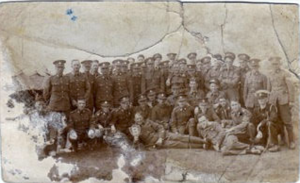 Private George Herbert Eland: First two kneeling fourth from right